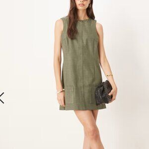 Mini Shift Dress - Tall - Deep Green Kahaki